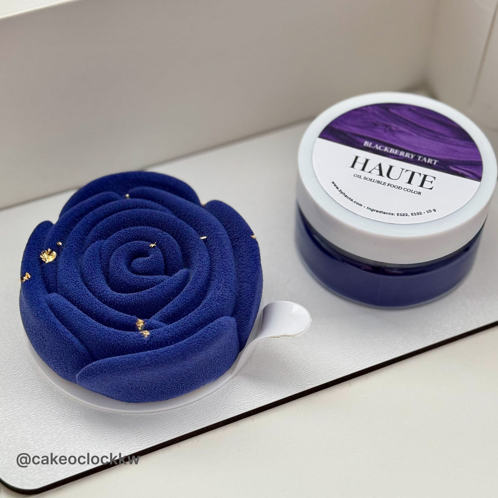 Haute Purple Rose Mousse Cake Covered with Blackberry Tart Oil Soluble Food Color