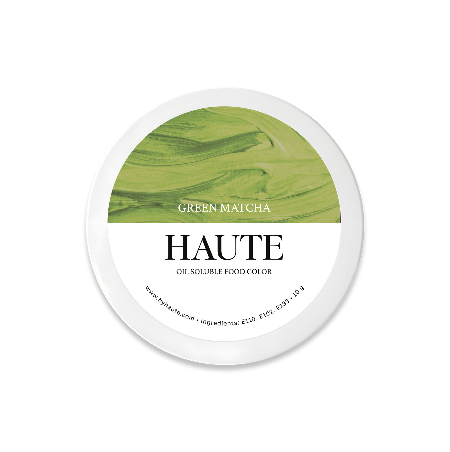 Jar of Haute Green Matcha Oil Soluble Food Color for Baking by Ksenia Penkina